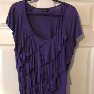Purple Nicole Miller ruffle top